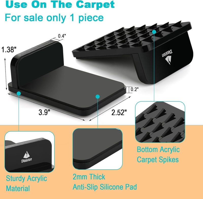 TXesign Bass Drum Rug Anchor for Drum Set, Acrylic Bass Drum Stopper with Storage Pocket Bass Drum Anti-Slip Base Accessory for Drum Mats, Rugs and Carpets (1 Piece) - Image 3